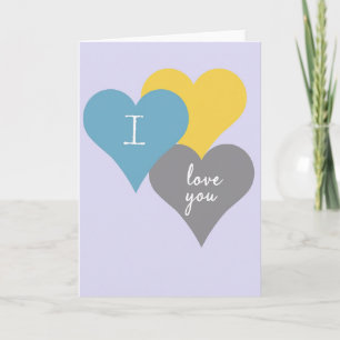 Lavendel Ich liebe Dich Herz Karte