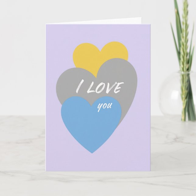 Lavendel Ich liebe Dich Karte (Vorderseite)
