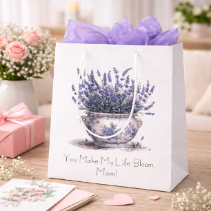 Lavendel in Delft Blau, anpassbar  Mittlere Geschenktüte
