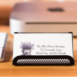 Lavendel in Delft Blue, benutzerdefinierbar Magnetische Visitenkarte