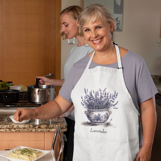 Lavendel in Delft Blue, benutzerdefinierbar Schürze (Von Creator hochgeladen)
