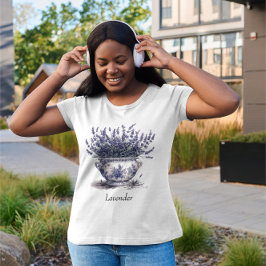 Lavendel in Delft Blue, benutzerdefinierbar T-Shirt