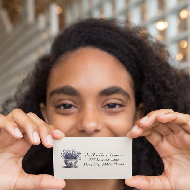 Lavendel in Delft Blue, benutzerdefinierbar Visitenkarte (Von Creator hochgeladen)