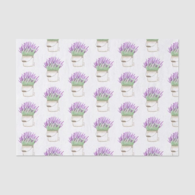 Lavendel in einem Eimer Seidenpapier (Vorderseite)