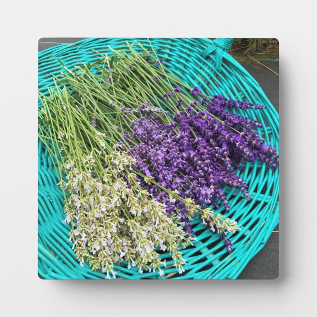 Lavendel in einem Korb Fotoplatte (Vorderseite)