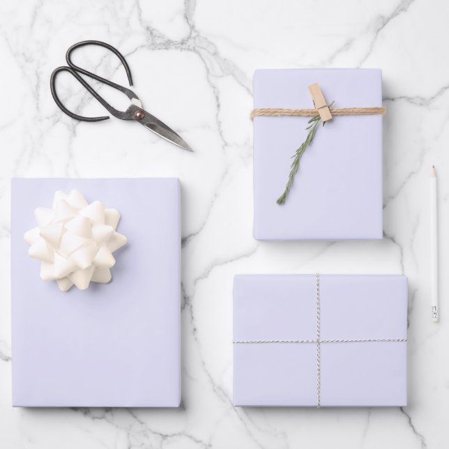 Lavendel in fester Farbe Pastellpapierblätter Geschenkpapier Set (Vorderseite)