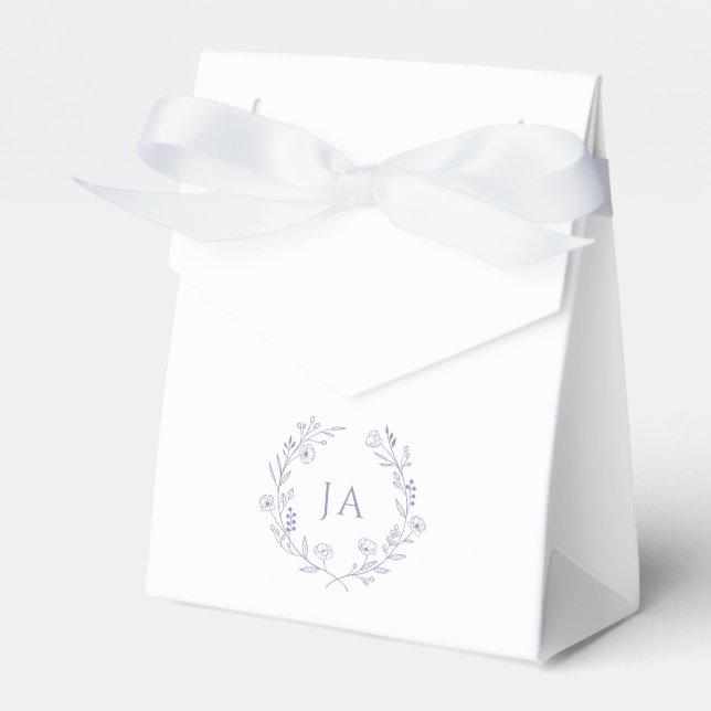 Lavendel-Initialen-Hochzeit Geschenkschachtel (Vorderseite)