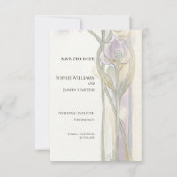 Lavendel-Iris-Jugendstil-Einladung zur Hochzeit