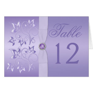 Lavendel-Jewelled Tabellen-Blumenkarte