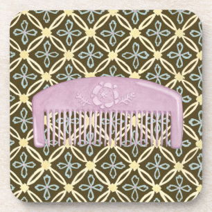 Lavendel-Kamm auf Schokoladen-Hintergrund Untersetzer
