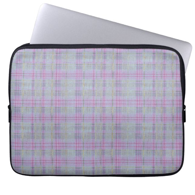 Lavendel-Karo-Harmonie  Laptopschutzhülle (Vorderseite)