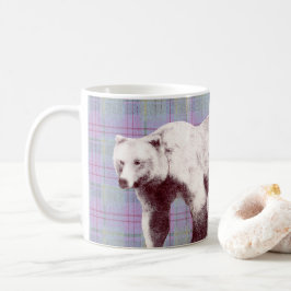 Lavendel-Karo-Mutterbär Kaffeetasse