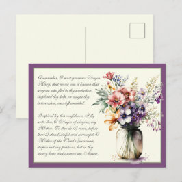 Lavendel katholische Gedenkstätte Gebet zur Jungfr Postkarte
