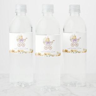 Lavendel-Kinderwagen-Baby-Shower-Wasseretiketten