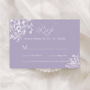 Lavendel Klassische Blütenpracht Gartenhochzeit RSVP Karte