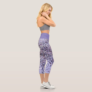 Lavendel Konfetti wirbeln hohe Taille Capri Leggings