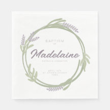 Lavendel-Kranz-Design für die Taufe - Papiertischd