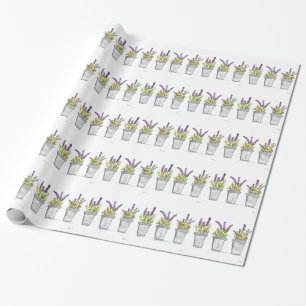 Lavendel-Kräuter-Aquarell Elegante violette Blumen Geschenkpapier