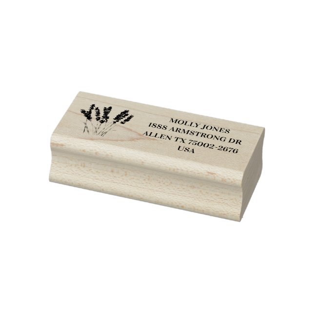 Lavendel Kräuterpflanzen Rustikale Rücksendeadress Gummistempel (Stempel)