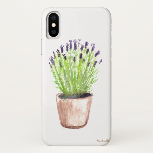 Lavendel Kräutertopf Pflanze Aquarell lila Case-Mate iPhone Hülle (Rückseite)