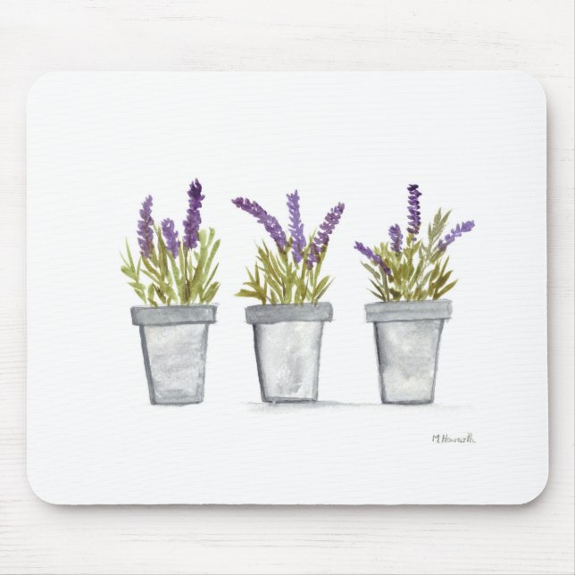 Lavendel-Kräutertöpfe Mousepad (Vorne)