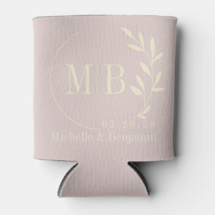 Lavendel-Kuss-Blatt-Hochzeitsmonogramm im Stil der Dosenkühler