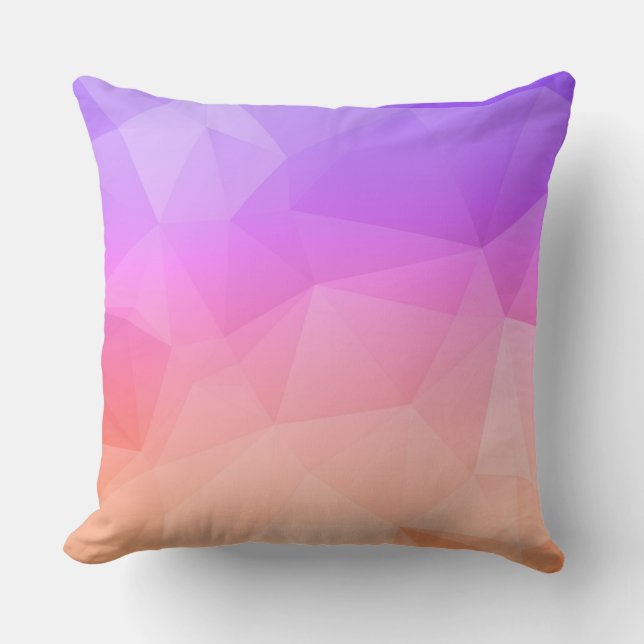 Lavendel & Lachs rosa Modernes geometrisches Muste Kissen (Vorderseite)