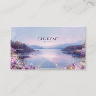 Lavendel-Landschaft Gold Blumen Elegant Visitenkarte
