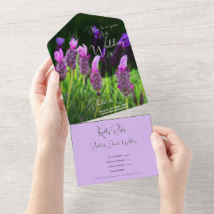 Lavendel, Liebe & Hingabe, Hochzeit All In One Einladung