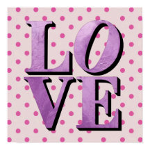 Lavendel Liebe Pink Polka Dot Poster
