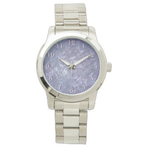 Lavendel Lila Abstrakt   Metallischer Pinselstrich Armbanduhr