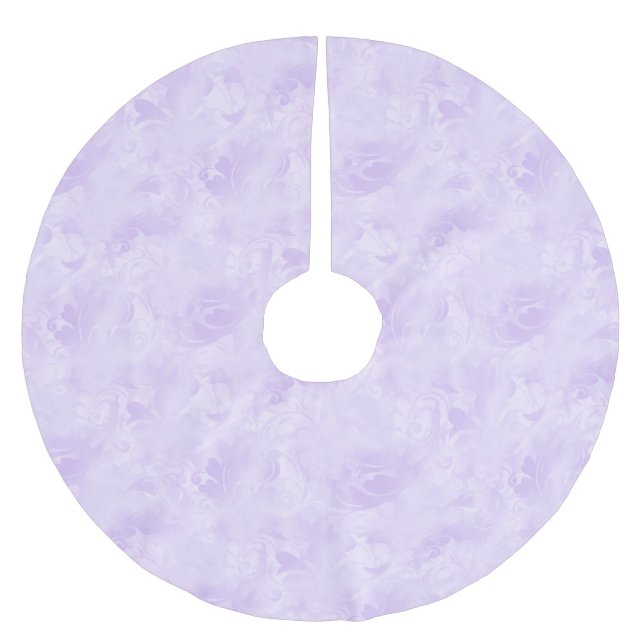 Lavendel Lila Abstraktes Federmuster Polyester Weihnachtsbaumdecke (Vorderseite)