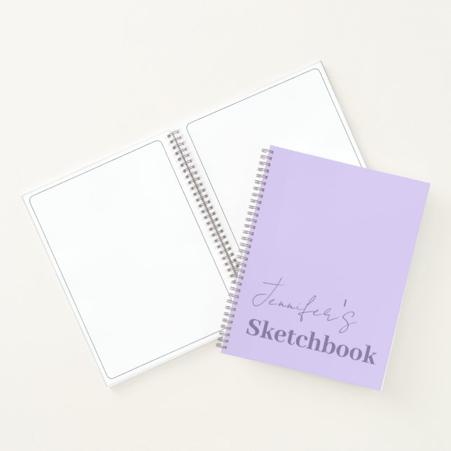Lavendel Lila Artist Sketchbook Name Notizbuch (Innenseite)