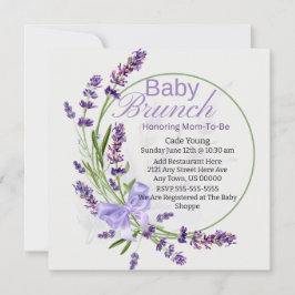 Lavendel/Lila Babydusche/Babybrunch Einladung