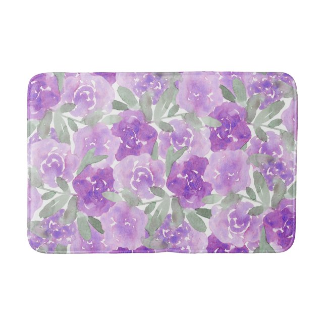 Lavendel Lila Blume Badematte (Vorderseite)