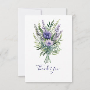 Lavendel-Lila-Blumen-Grün Dankeskarten Dankeskarte