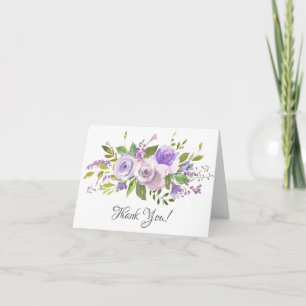 Lavendel-lila BlumenBrautparty danken Ihnen Dankeskarte