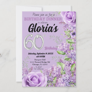 Lavendel lila Blüte 60. Geburtstagsinvitati Einladung