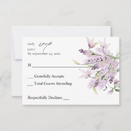 Lavendel Lila Blüte ni Mahlzeit UAWG 2 RSVP Karte