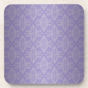 Lavendel Lila Damask Muster Untersetzer