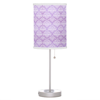 Lavendel Lila Damask Style Table/Desk Lamp