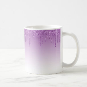 Lavendel Lila Dripping Glitzer Kaffeetasse
