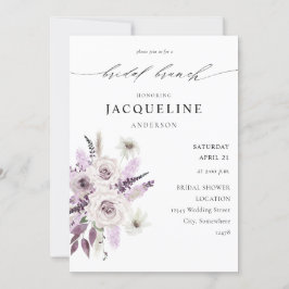 Lavendel Lila Floral Bridal Brunch Einladung