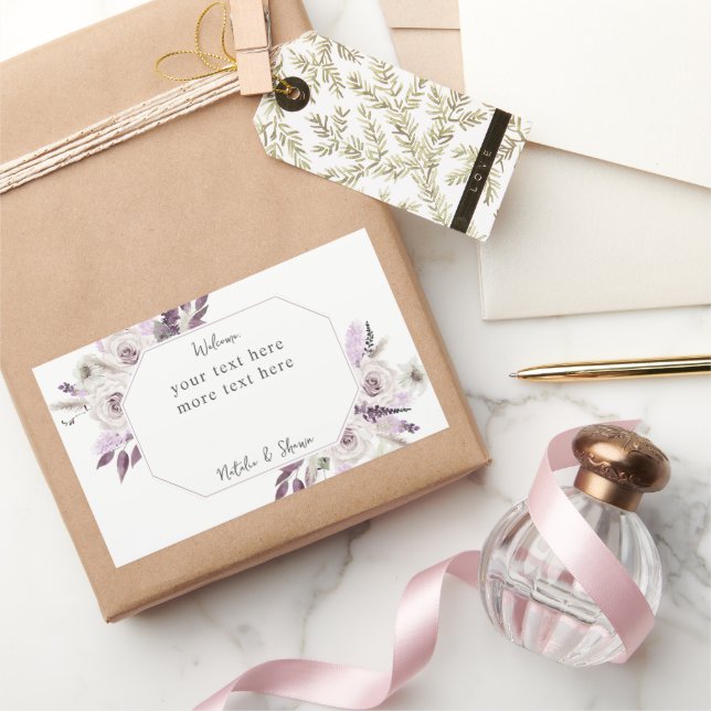 Lavendel Lila floral Rechteckiger Aufkleber (Schenken)