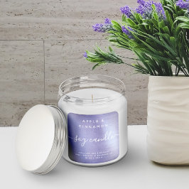 Lavendel Lila Foil gebürstete Metall-Sojakkerze Quadratischer Aufkleber
