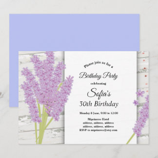 Lavendel, lila, Geburtstag Einladung