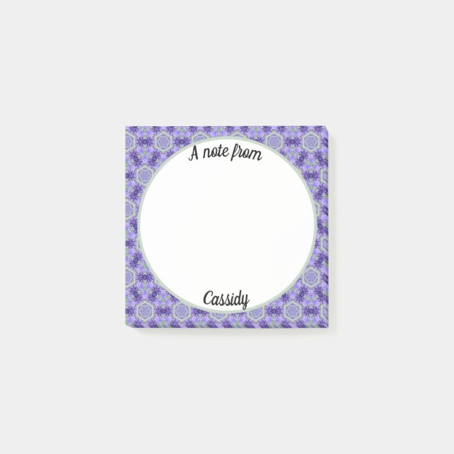 Lavendel Lila Gemustert Post-it Klebezettel (Vorderseite)