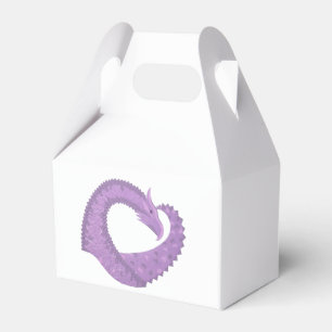Lavendel lila Herzdrache auf Weiß Geschenkschachtel
