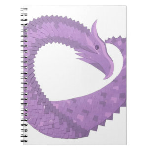 Lavendel lila Herzdrache auf Weiß Notizblock