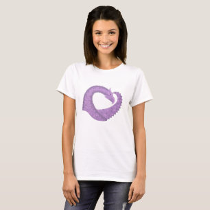 Lavendel lila Herzdrache auf Weiß T-Shirt
